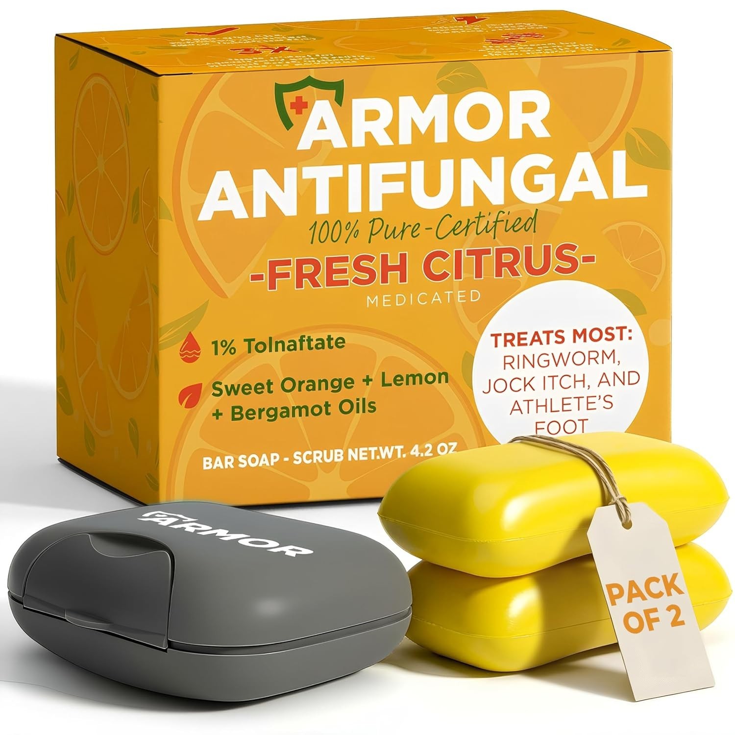 Antifungal Soap with Lemon Oil | Medicated Jock Itch Treatment | Tolnaftate 1%