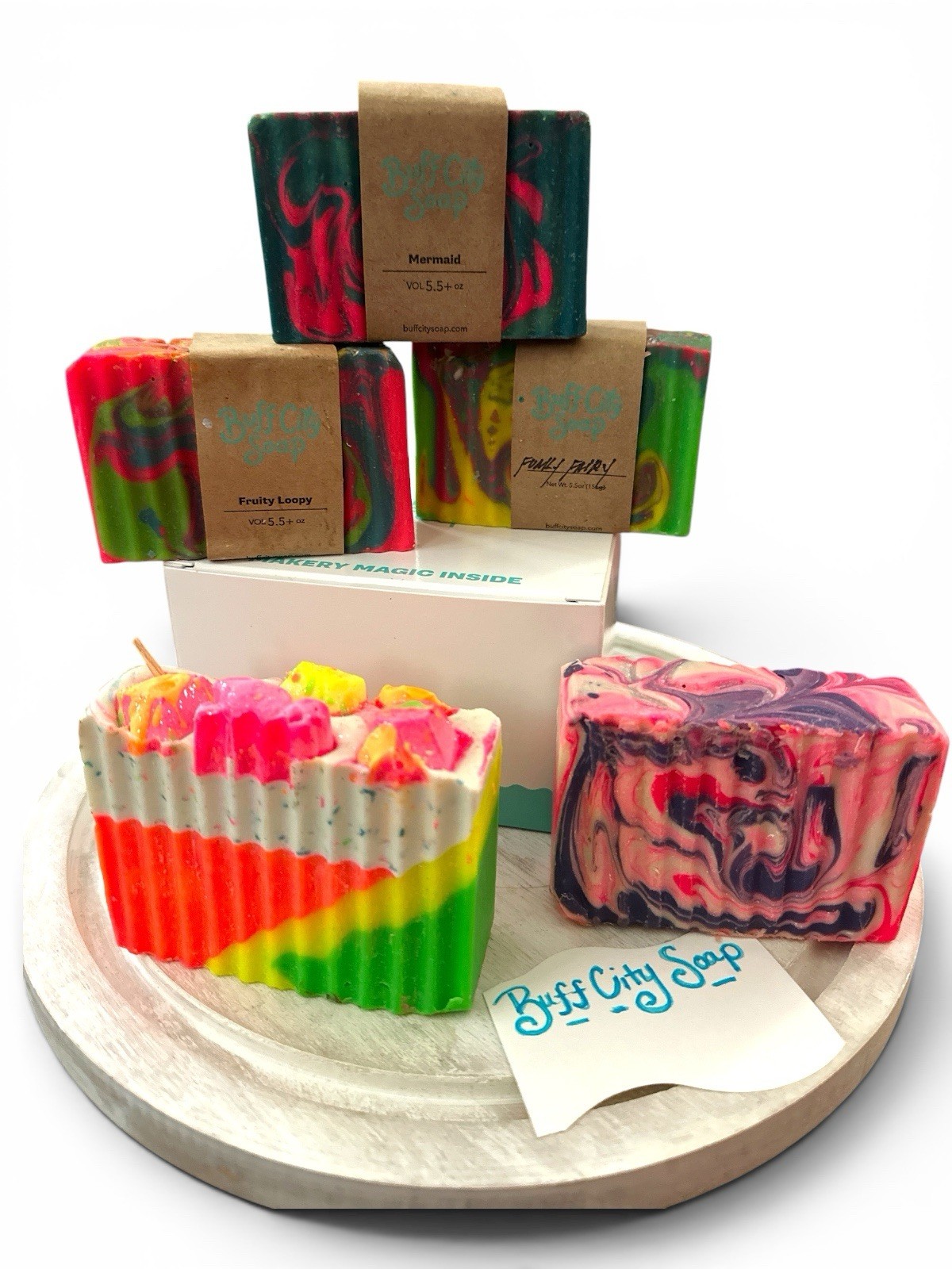 Lot of 5 Buff City Soap Bars Mixed Assortment New & Unused