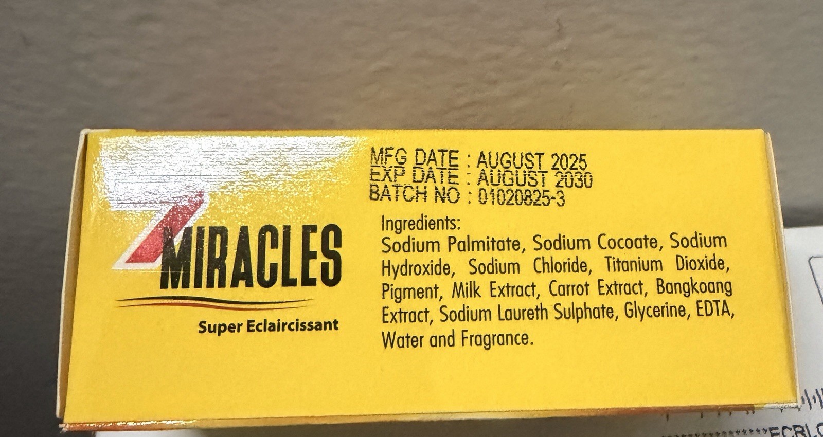7 Miracles Carrot Scent Whitening Moisturizing Soap Bar Rectangular