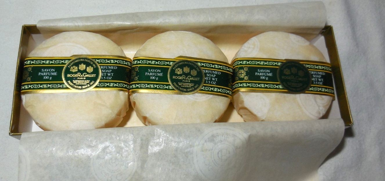 Roger & Gallet Paris Gardenia Perfumed Soaps 3 x 3.5 oz Made In France NEW