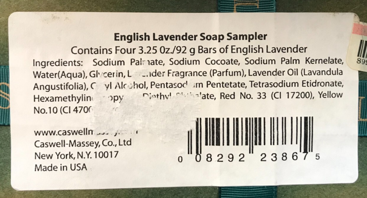 4 pack Caswell-Massey English Lavender Bar Soap 3.25 oz each New in Box