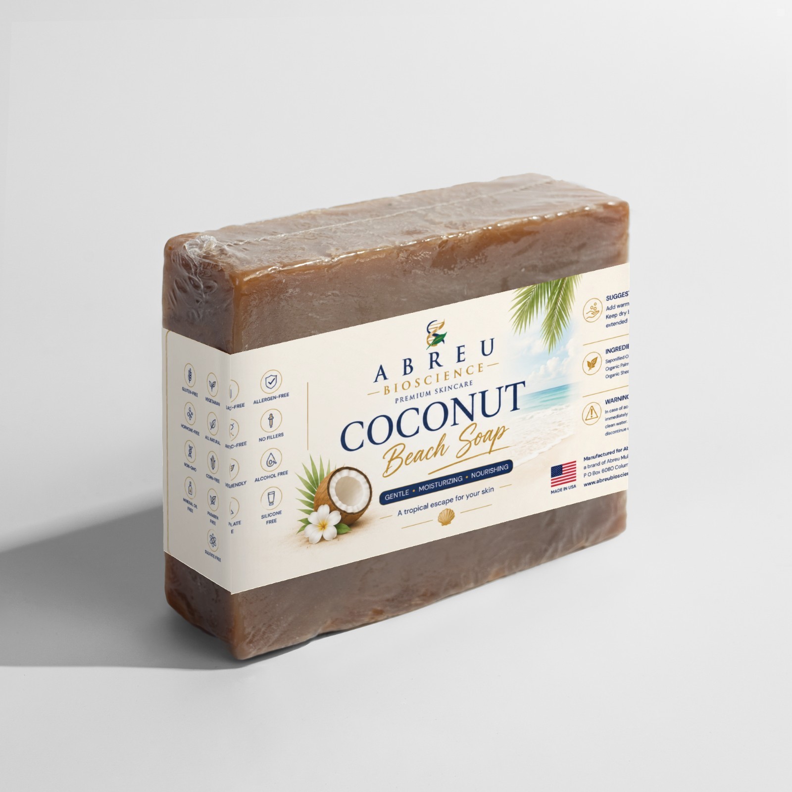 Abreu BioScience Coconut Beach Soap