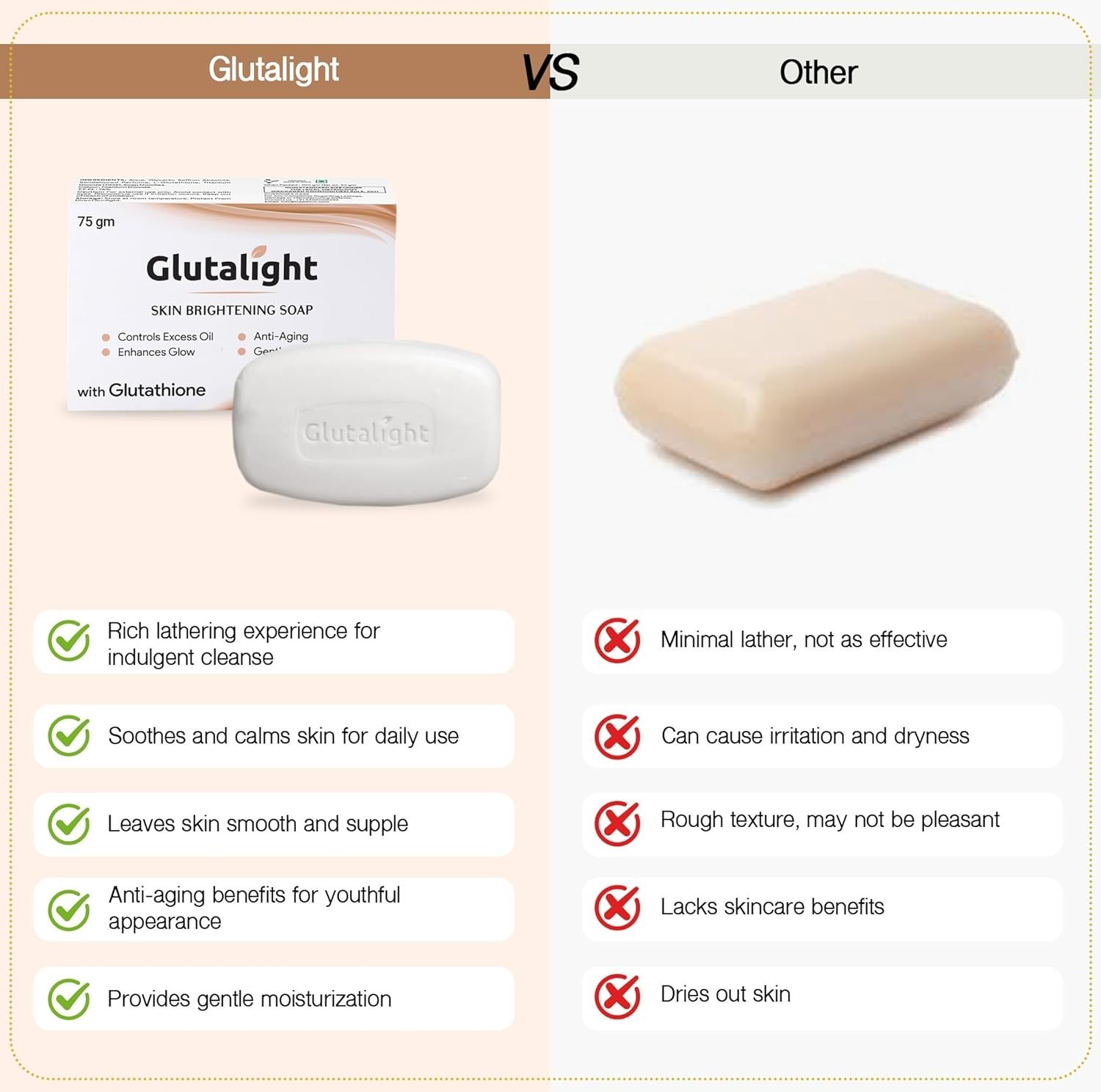 3 x Glutalight Skin Brightening Soap For All Skin Types 75g free shipping
