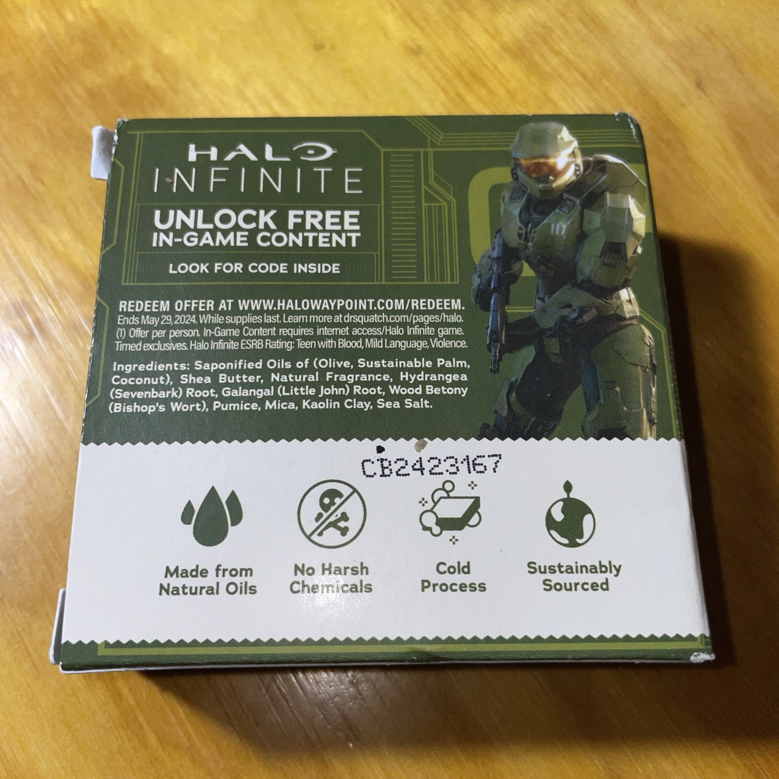 Dr. Squatch x Halo -Limited Edition Spartan Scrub 5oz Soap Bar NEW Code Included