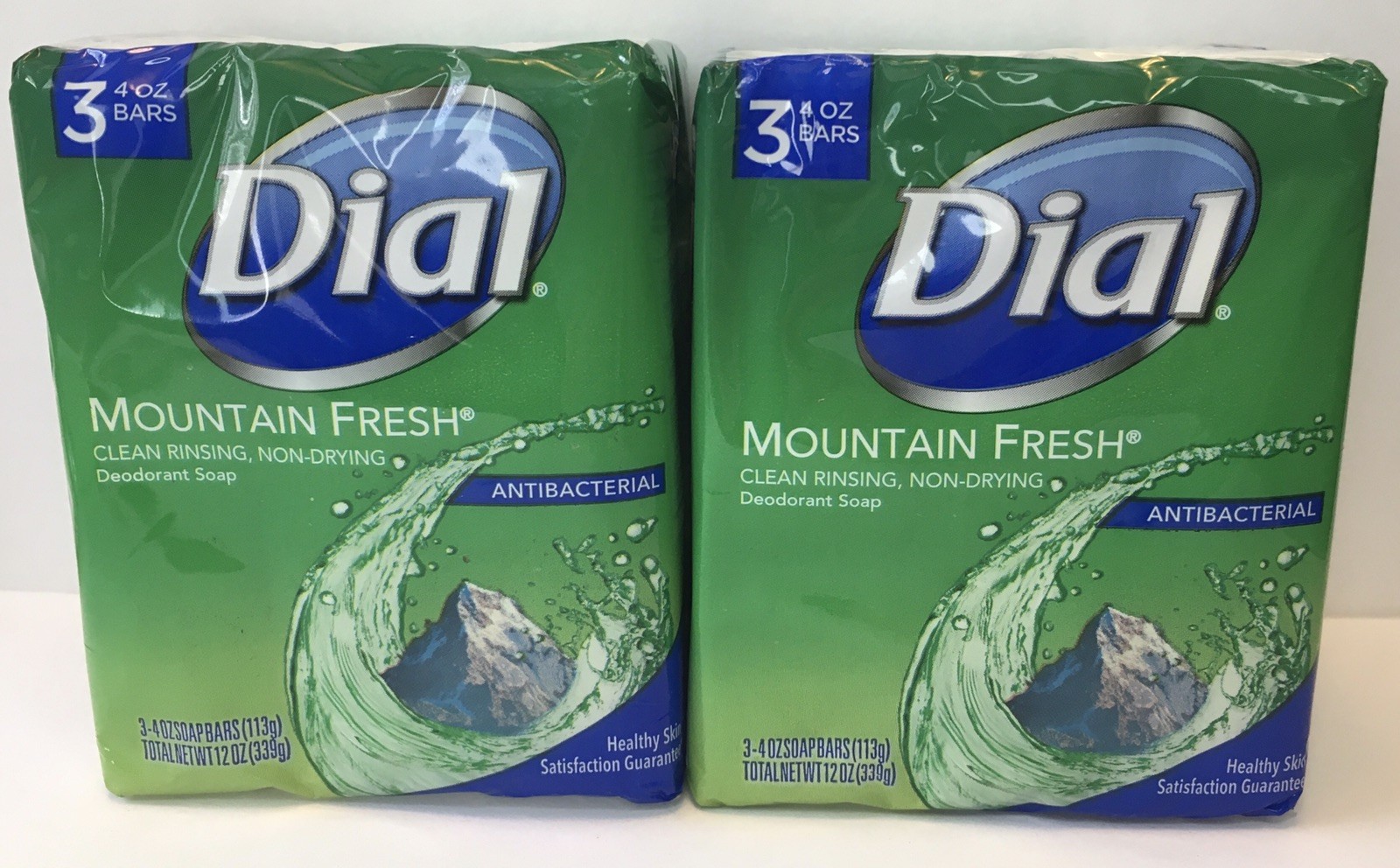 2x Dial Mountain Fresh Antibacterial Deodorant Bar Soap, 4oz, 3ct | NOS | Sealed