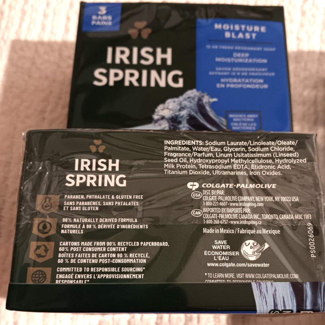 Irish Spring Deodorant Bar Soap Original Lot of 8 Pks 3.75 oz 24 Bars Total