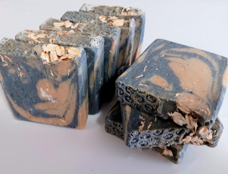 Turmeric, Honey & Charcoal Handmade Soap | Cold Process Honeycomb Oatmeal Soap