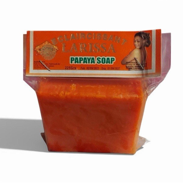 Larissa Papaya Soap Papaya Scent Rectangular Body Bar 225g Orange