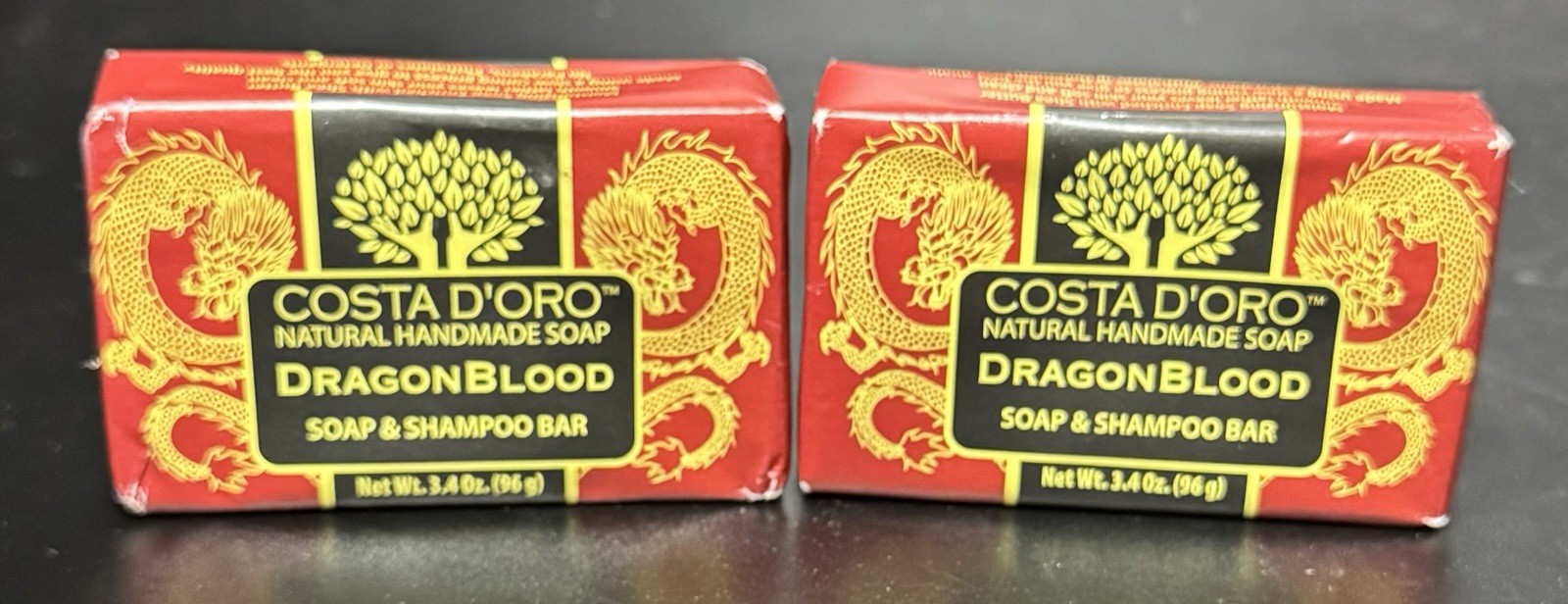 Dragon Blood Natural Handmade Soap & Shampoo Bar, Pack of 2, Costa D’oro