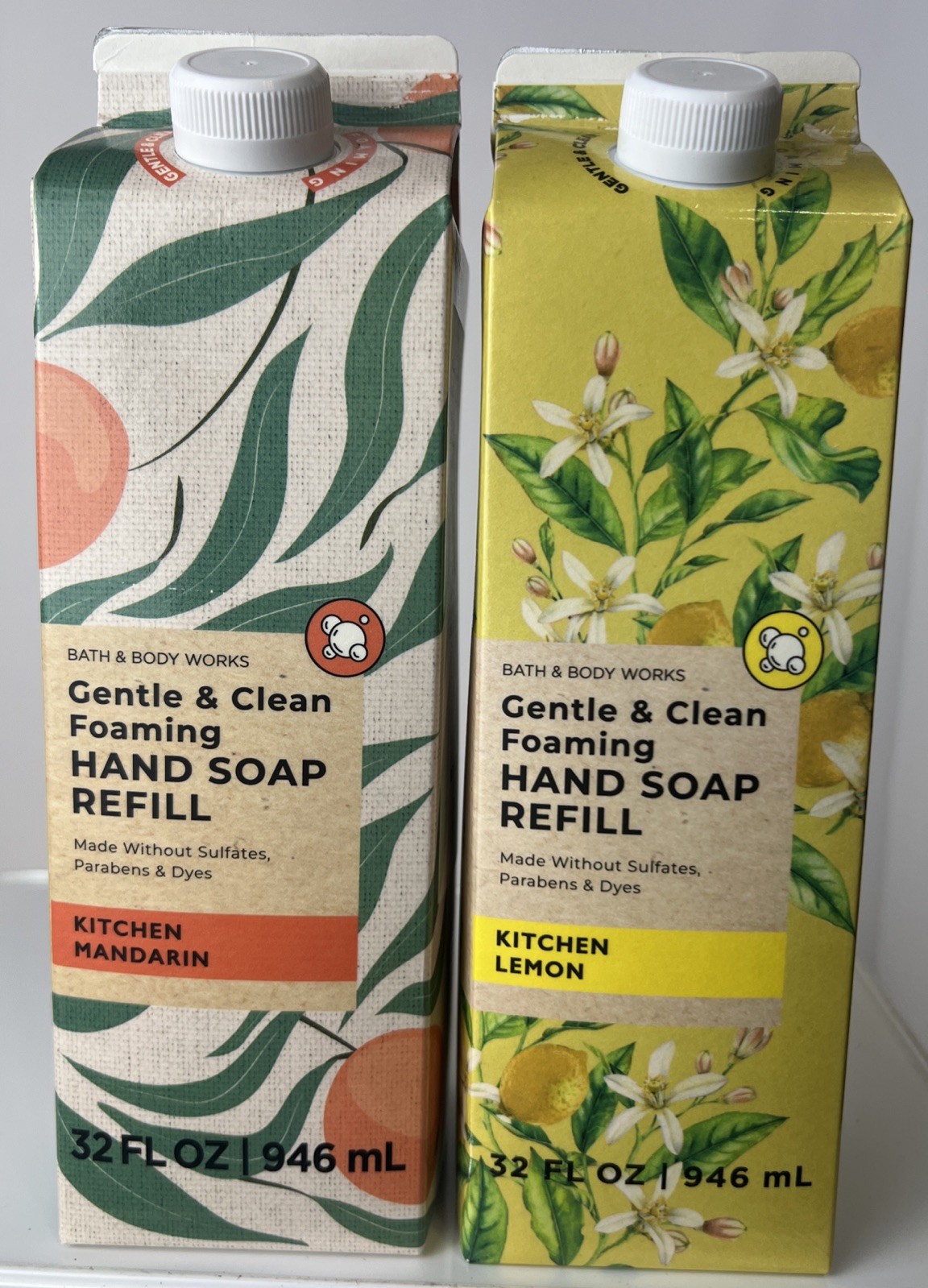 Bath & Body Works Gentle & Clean Foaming Hand Soap Refill 32 OZ Lot Of 2