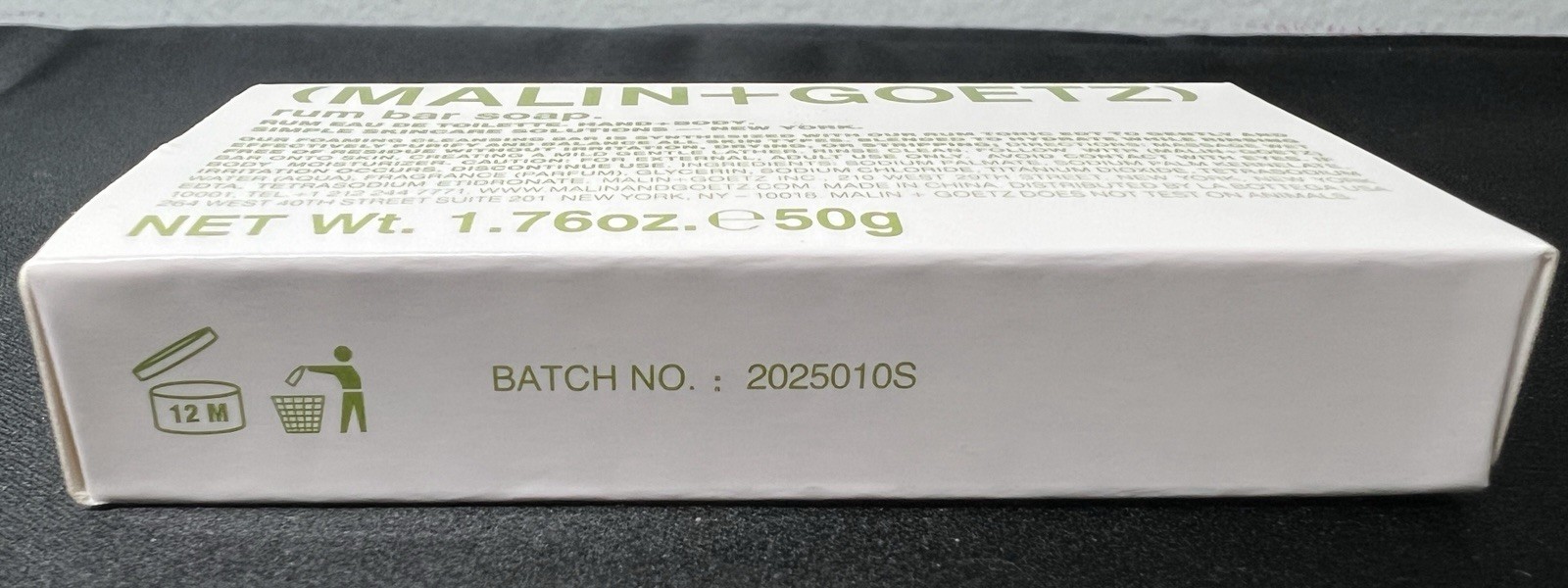 Malin + Goetz Rum Bar Soap Hand & Body Foaming Cleansing Travel Size 50g/1.76oz