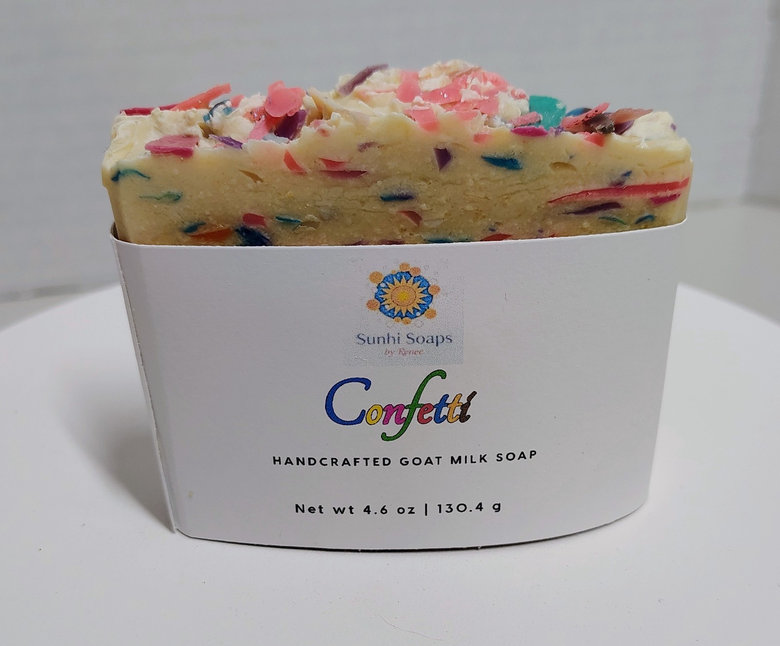 Handmade Goat Milk Soap Bar Sweet Pea Pink Confetti Natural Skin Care Sunhi New