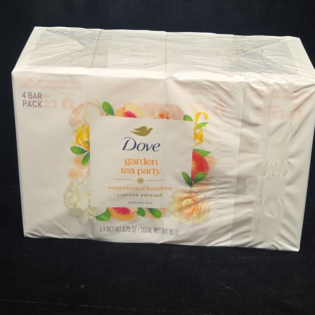 Dove Garden Tea Party Honeysuckle Gardenia Beauty Bar Soap Limited Edition 4 Pac