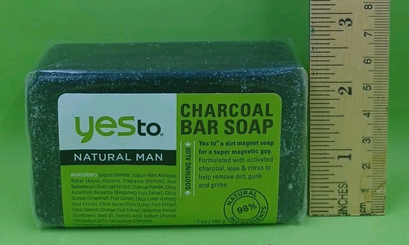 Yes To Soothing Aloe Activated Charcoal Bar Soap Detoxify Deep Clean NEW Ip11