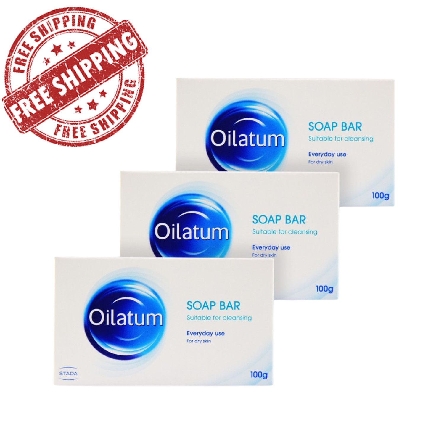 3X 100g OILATUM Daily Soap Bar For Dry Skin Cleansing To Moisturizes Protects