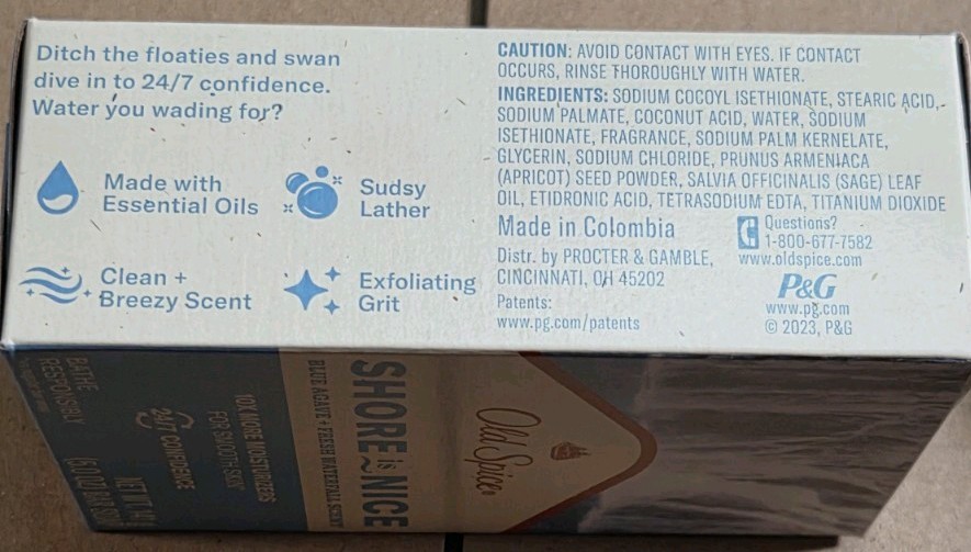 8 x Old Spice SHORE IS NICE Blue Agave+Fresh Waterfall Bar Soap 141g 5 oz