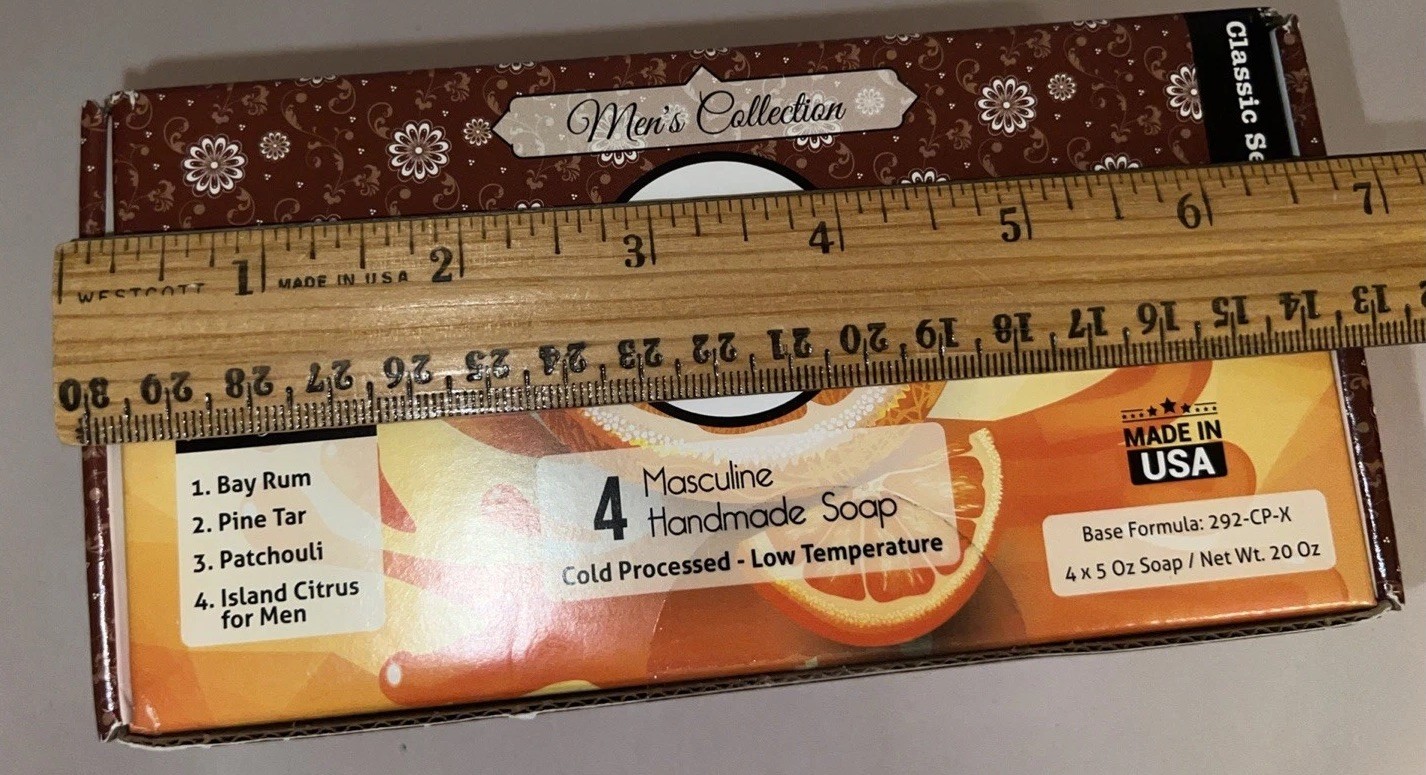 360 Feel Soap. FOUR 5 oz. Individual Square Bars. 4 Scents. Masculine Soap