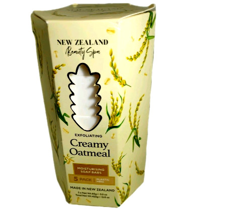 New Zealand Beauty Spa Exfoliating Creamy Oatment Moisturiising Soap*5 Bars*15oz