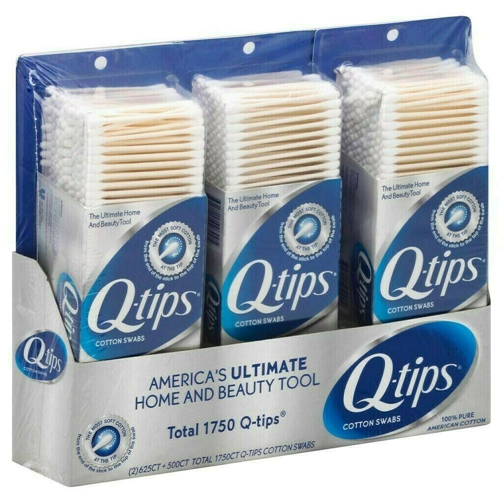 Q-TIPS COTTON SWABS 3 PACK X 625 CT ( 1875 Q-TIPS COTTON SWABS)