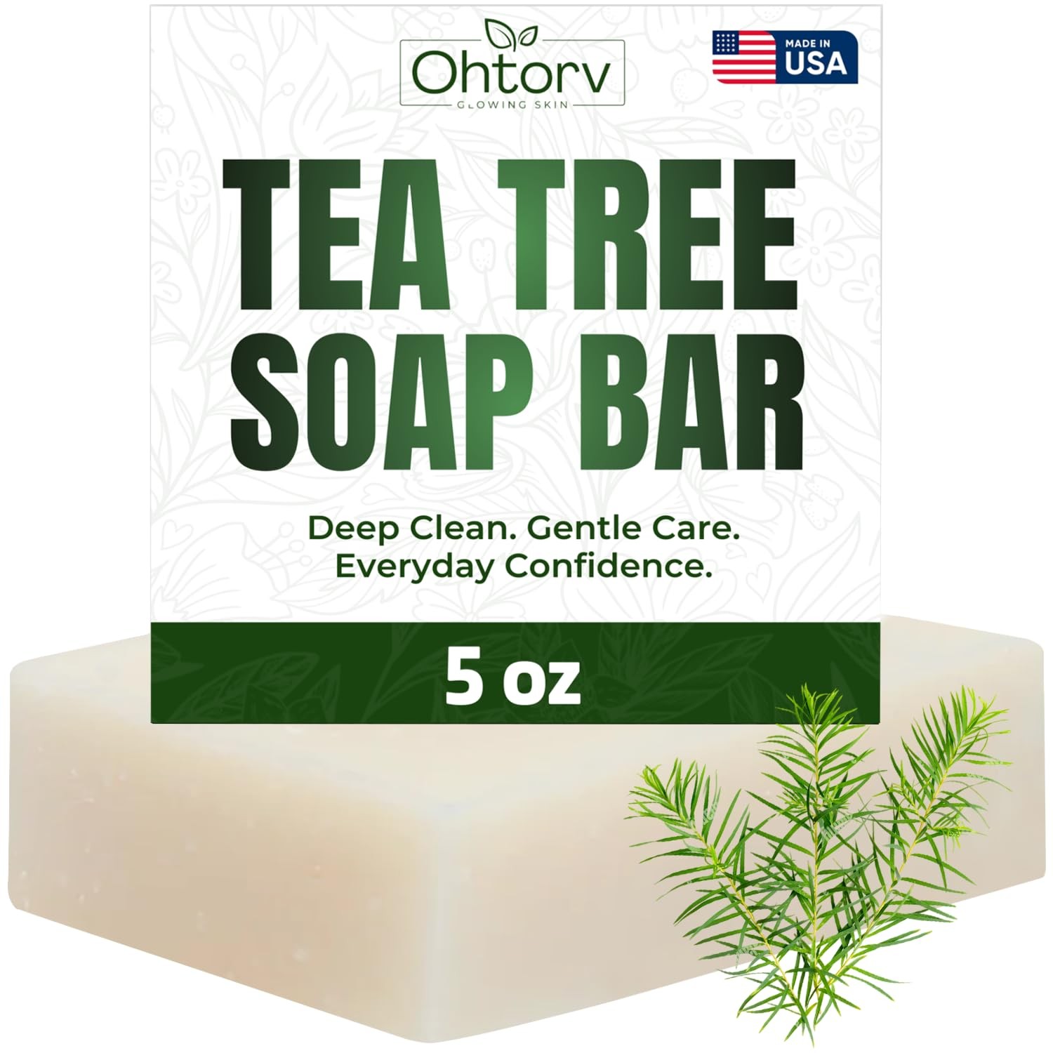 Tea Tree Soap Bar – Natural Defense Tea Tree Oil Wash for Face & Body – Deeply