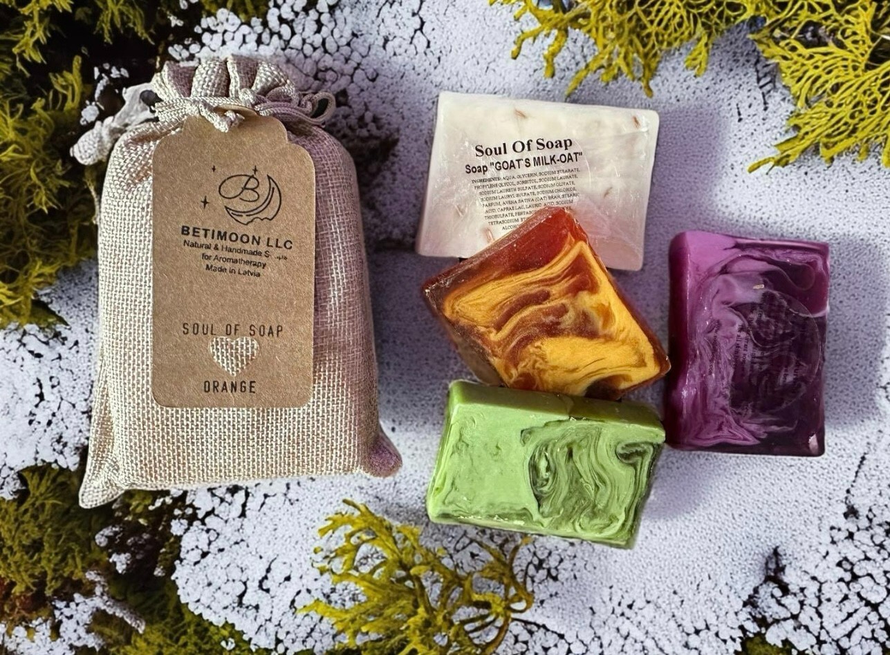 Oatmilk Honey Handmade Soap Bars 100% Natural Aromatherapy 4Soaps Made in Latvia