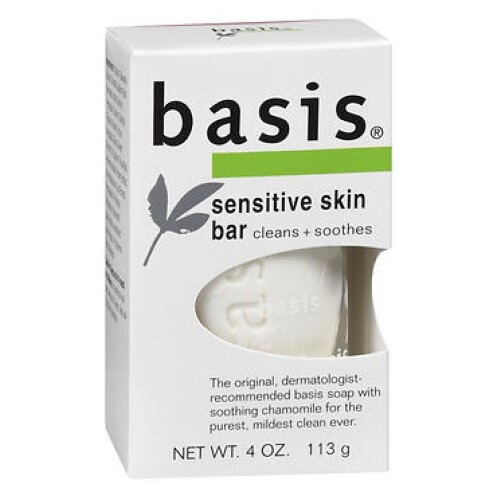 Basis Sensitive Skin Bar Soap Cleanns Plus Smoothes 4 o