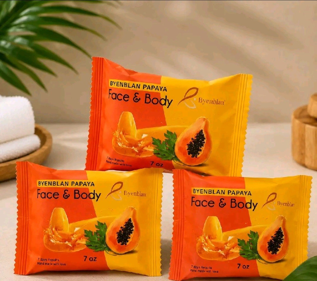 Byenblan Face & Body Handmade Soap Bar Multipack Papaya & Turmeric 7 oz