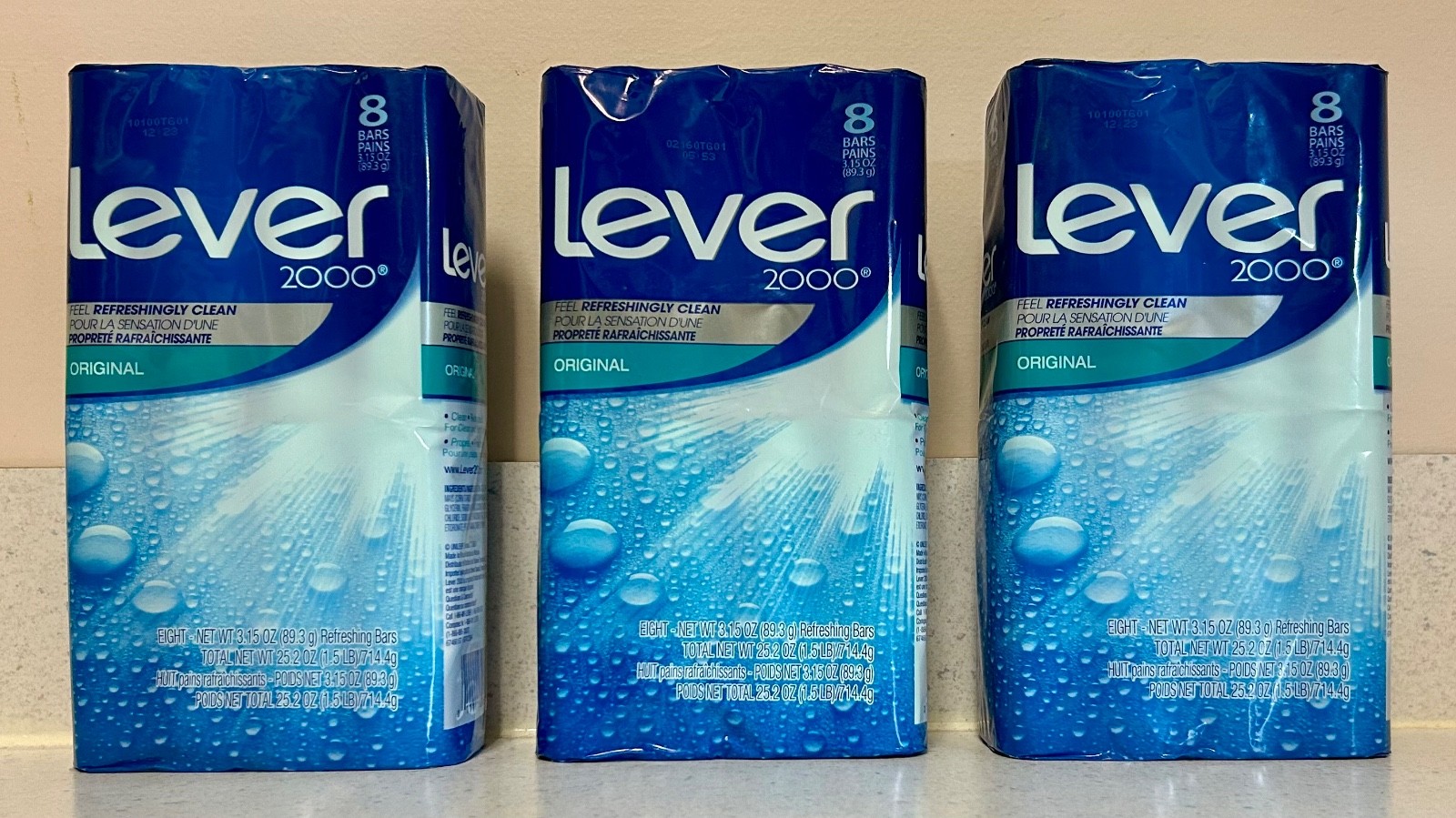 3 pack Lever 2000 Original Bar Soap 3.15 Oz Refreshing Clean Skin 24 Bars
