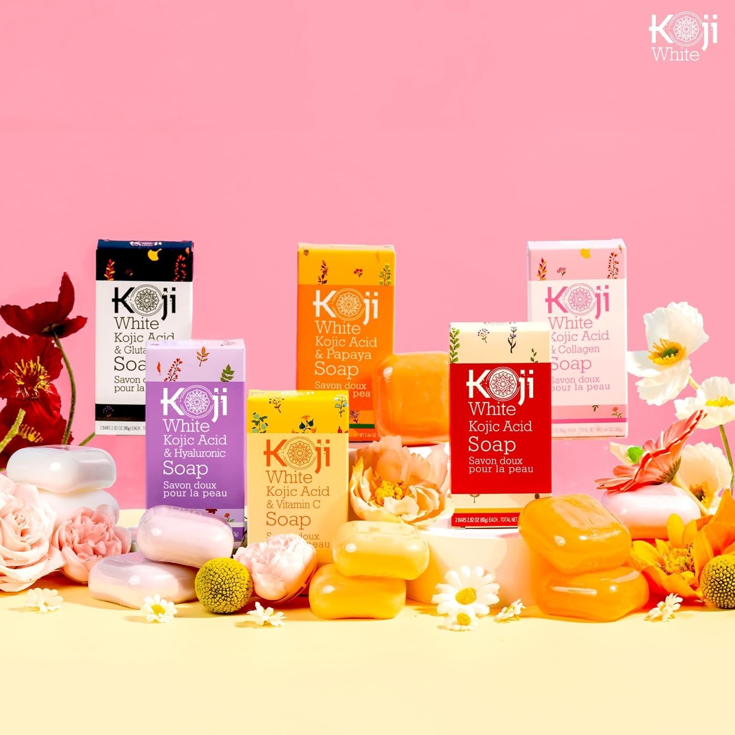 Jabon Blanqueador Koji White Acido Kojico y Acido Hialuronico Hidratacion Facial