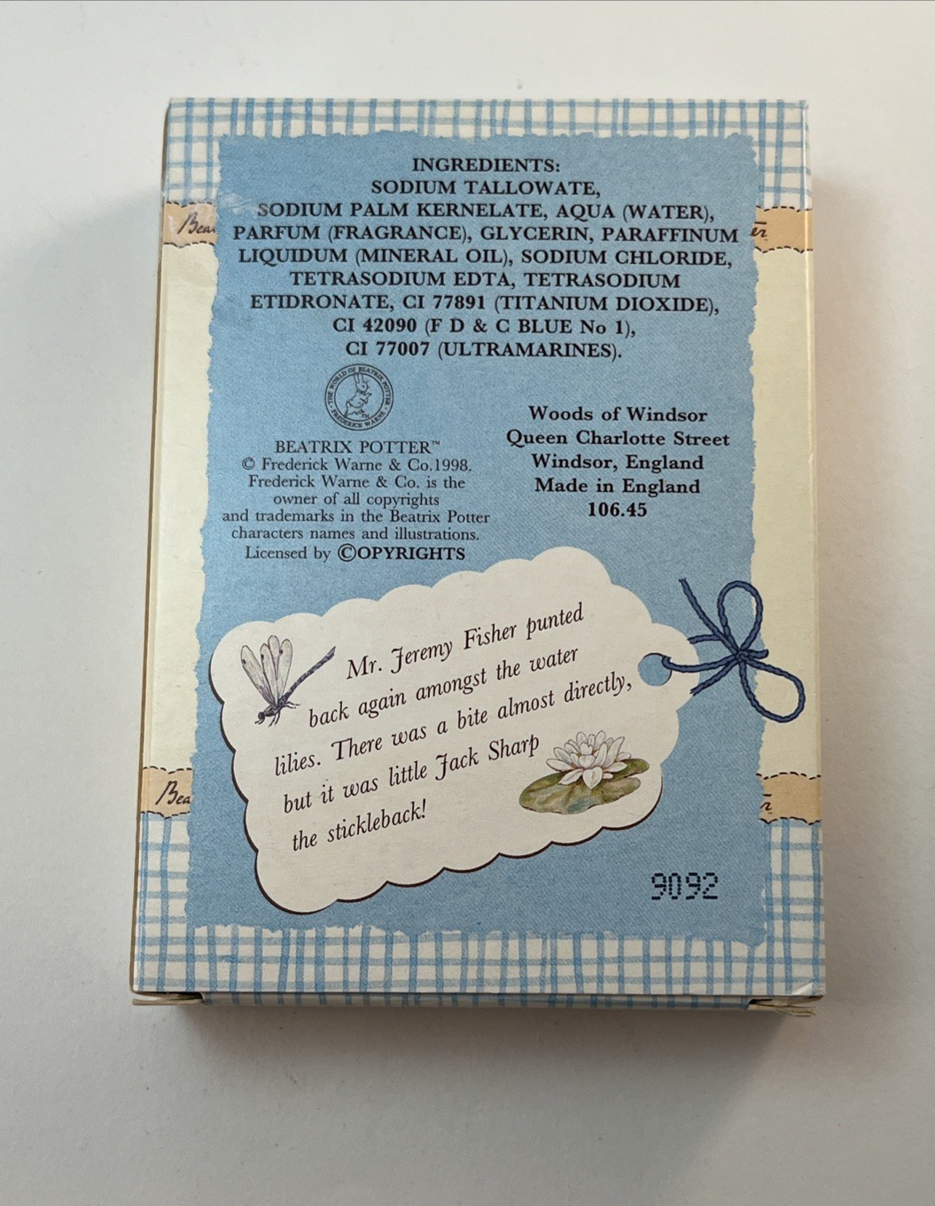 Woods of Windsor Beatrix Potter Novelty Soaps Tiggy-Winkle Peter Rabbit SET-4