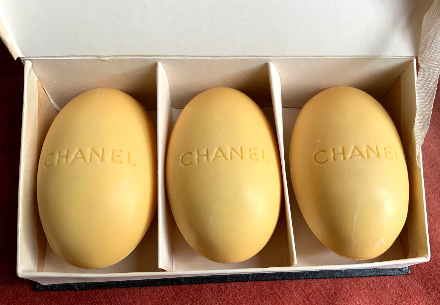 CHANEL Savons / Soap 1960s Oval RARE Original FULL Box Set of 3