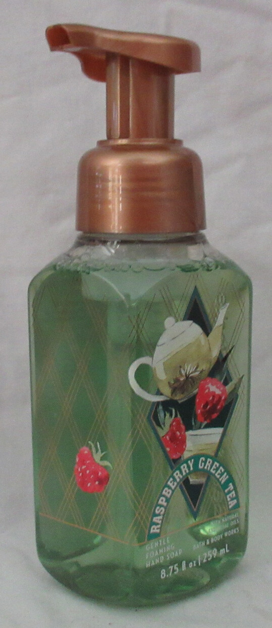 Bath & Body Works Gentle Foaming Hand Soap Lot Set of 2 RASPBERRY GREEN TEA