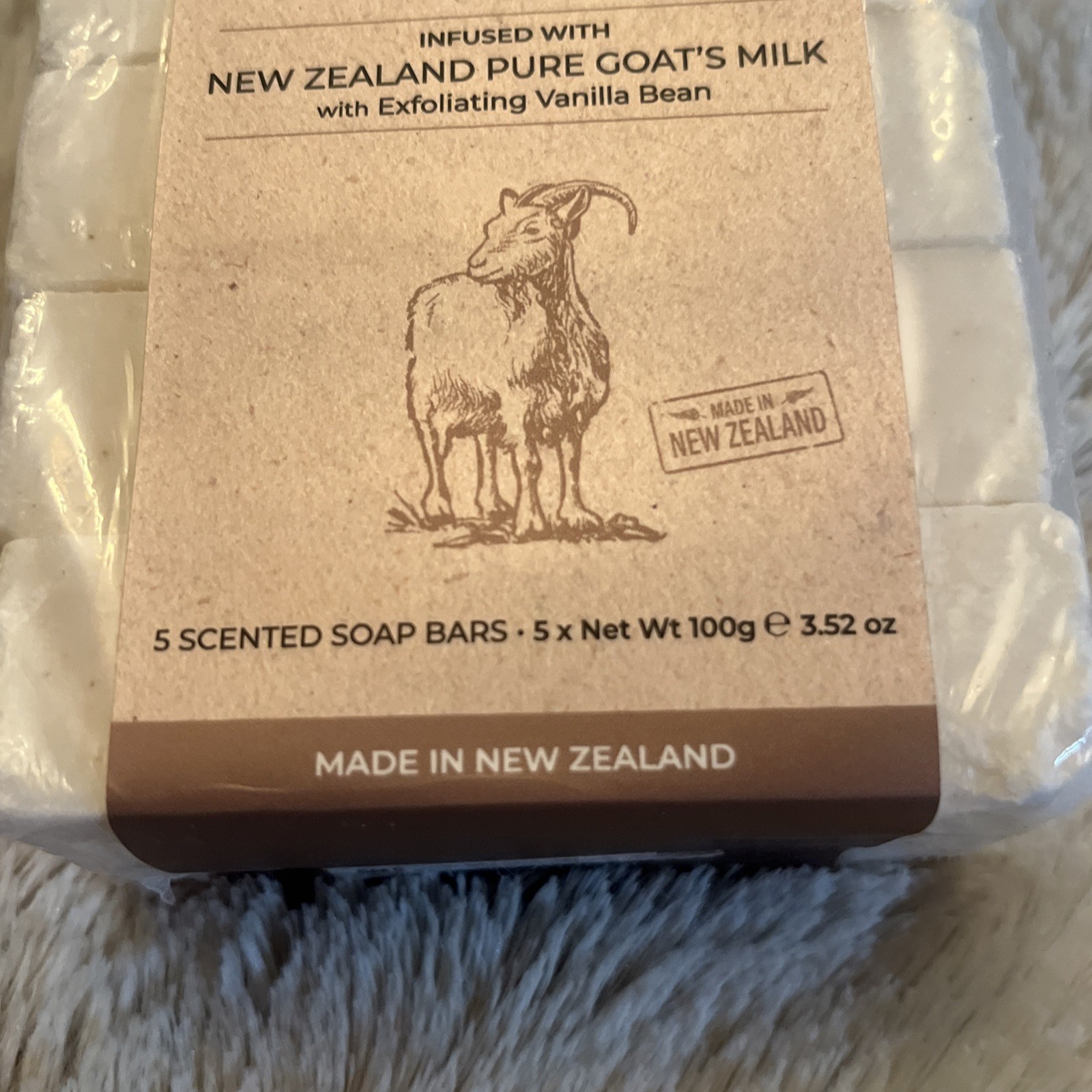 Natural Infusion New Zealand Pure Goat’s Milk W/ Vanilla Bean 5 Soap Bars