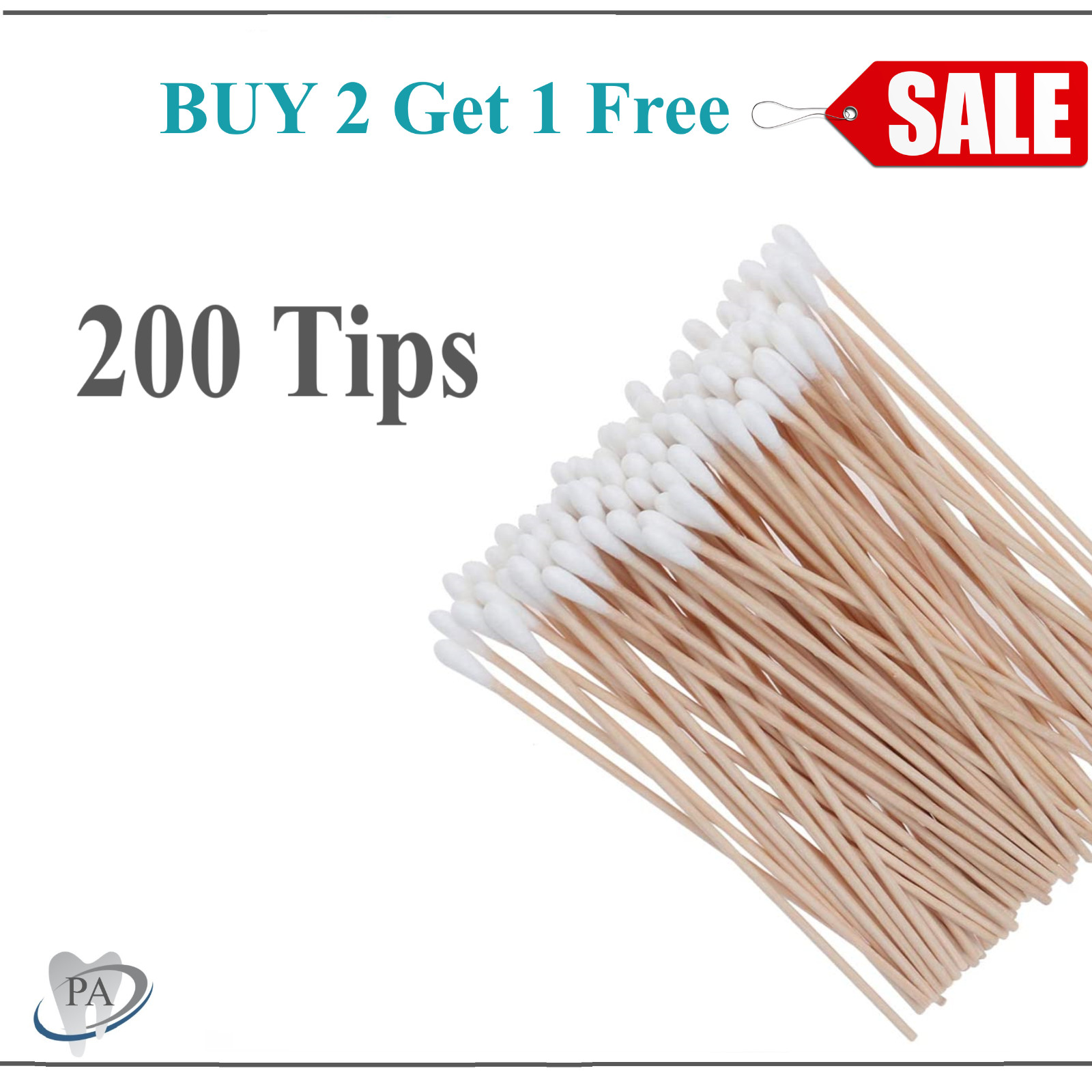 200pc Cotton Swabs Swab Q-tips 6″ Long Wood Medical Grade Manufacturer Sealed
