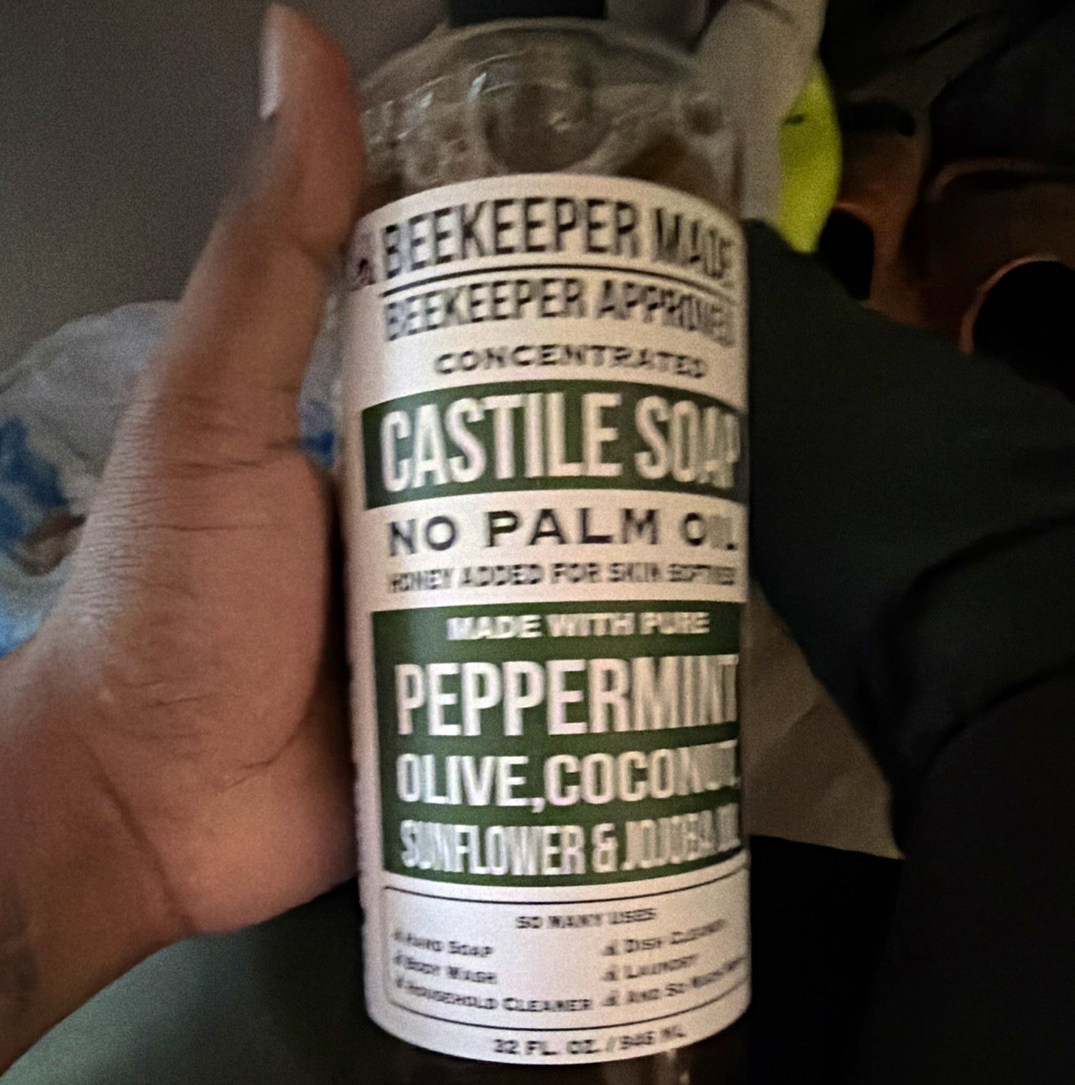 Beekeeper Made Concentrated Peppermint Castile Soap No Palm Oil 22 fl oz