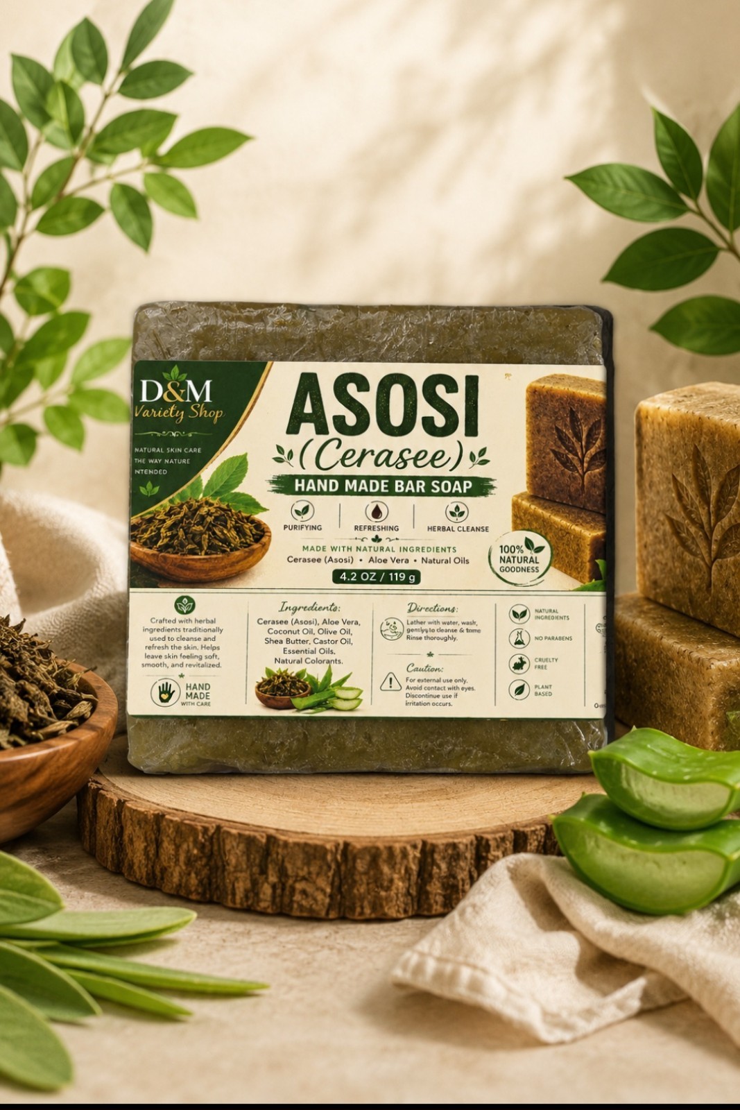 Handmade Asosi (Cerasee) Soap – Natural Detox Bar for Acne-Prone & Oily Skin