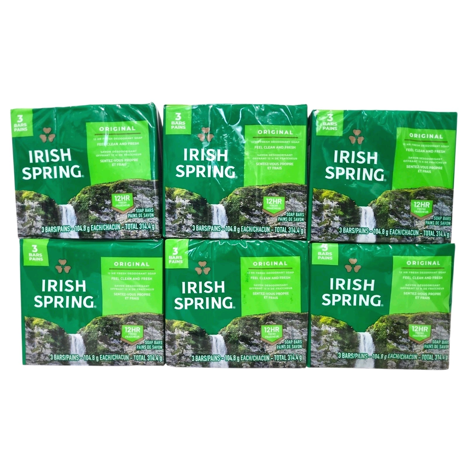 Irish Spring Original Scent Deodorant Bar Soap 6 Packs of 3 – 18 Bars Total