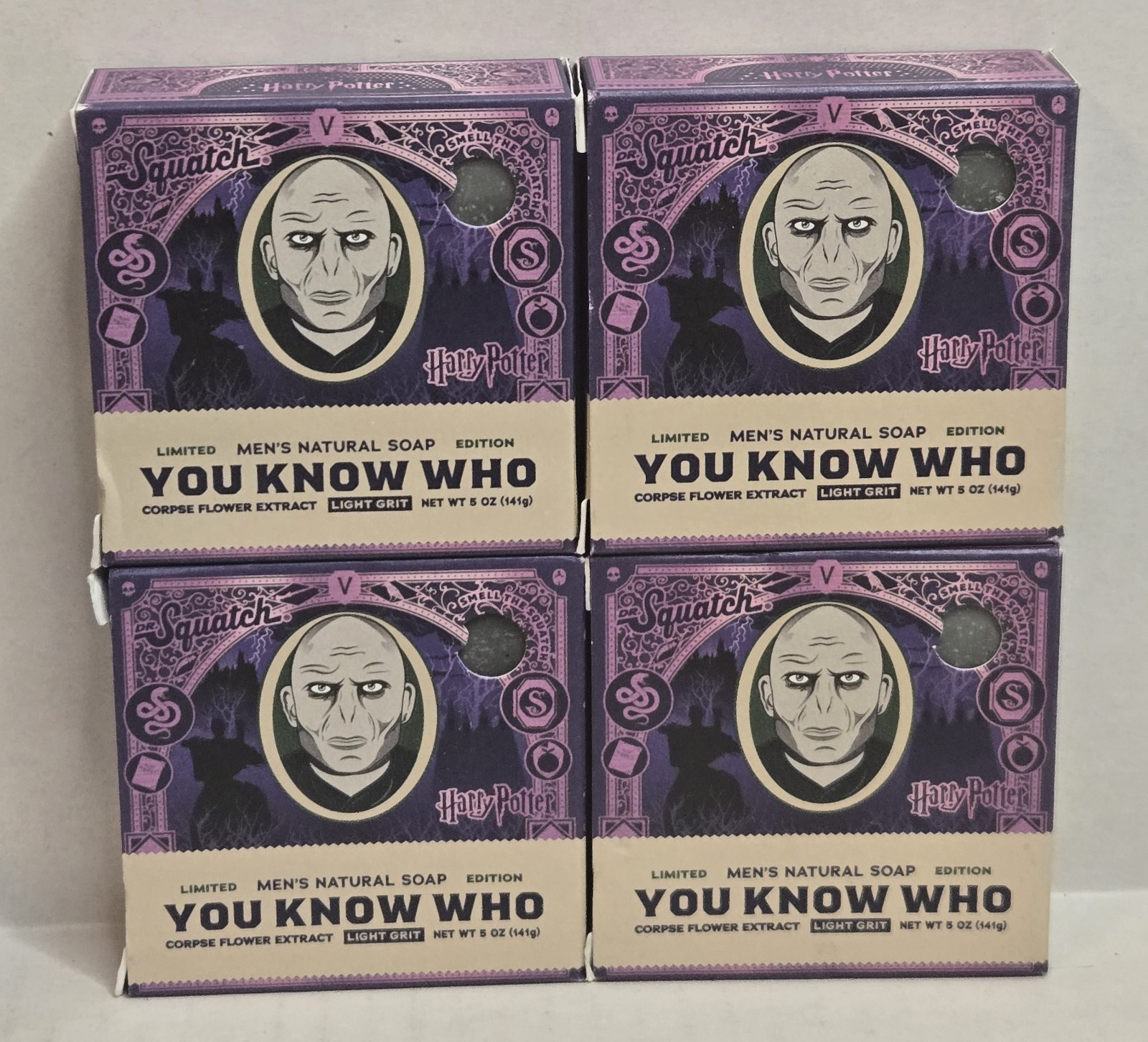 4x Dr Squatch Harry Potter Limited Edition You Know Who Natural Bar Soap