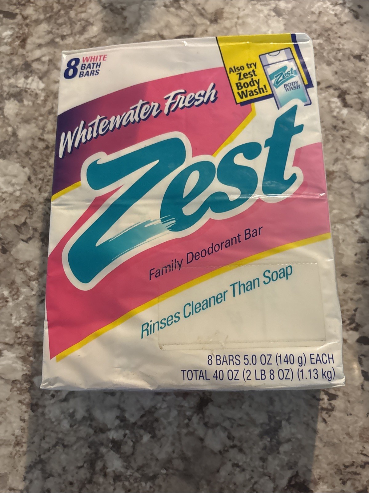 1998 ZEST Whitewater Fresh Deodorant Soap 8x Bath 5 Oz Bars SEALED Movie Prop