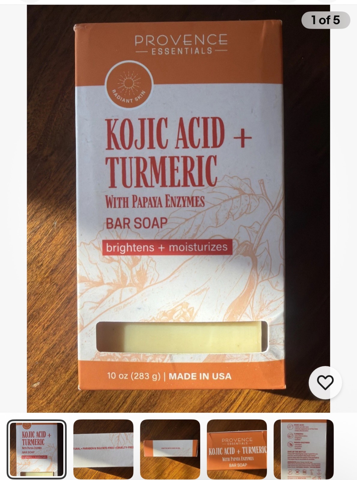 Provence Essentials Kojic +Turmeric With Papaya Enzymes Bars Soap…
