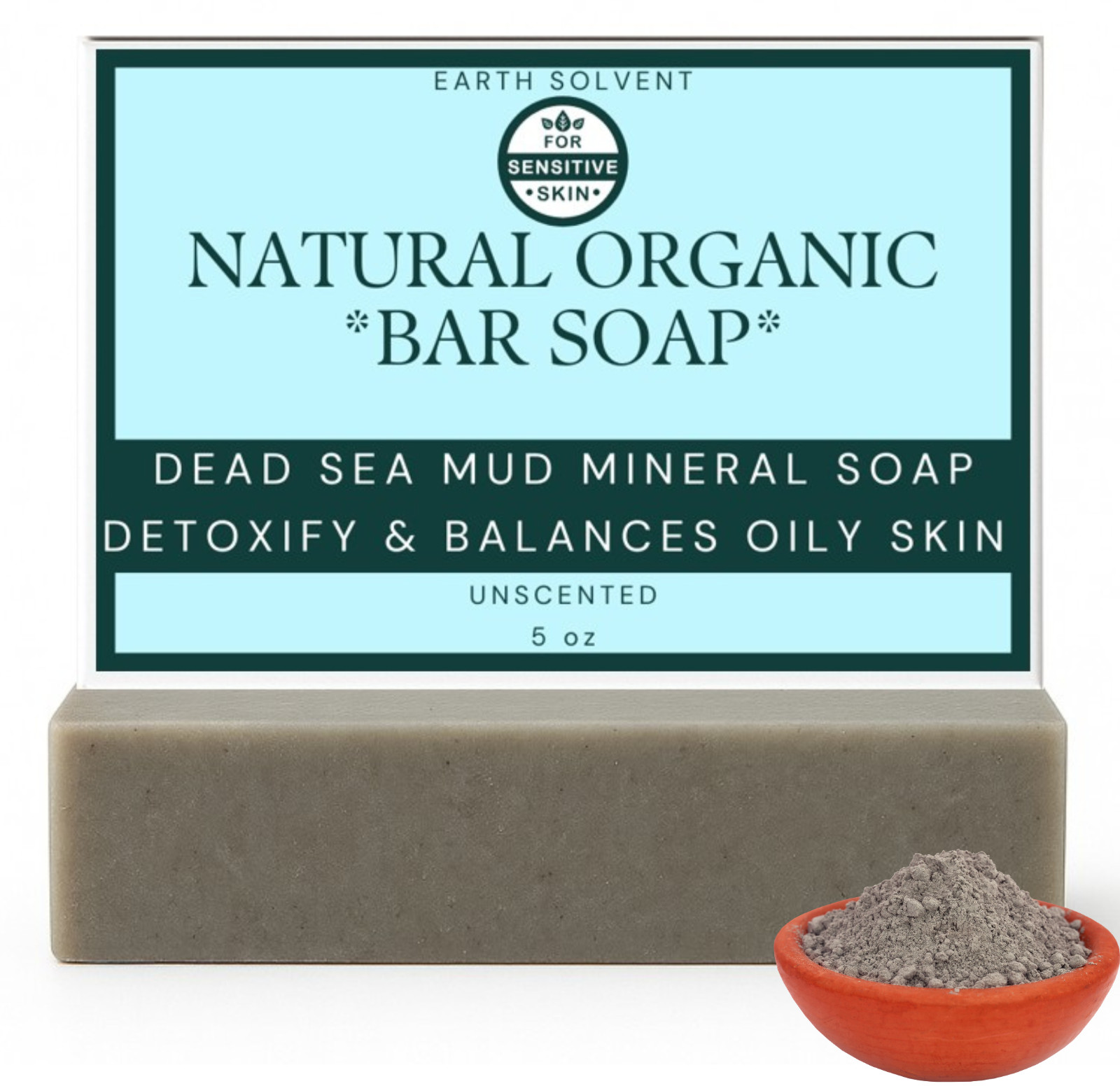 Earth Solvent Natural Organic Handmade Soap For Face & Body Mild Soap Bar 5oz
