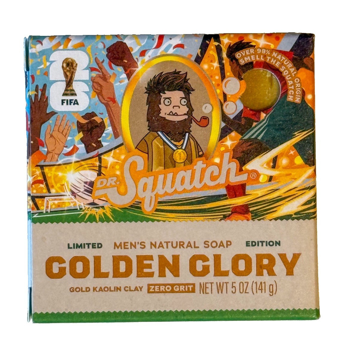 Dr. Squatch Golden Glory Soap (2 Pack) – Limited Edition FIFA Discontinued Bricc