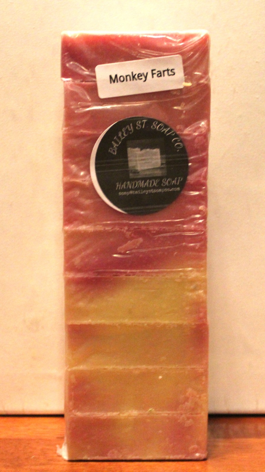 Monkey Farts Cold Processed handmade soap loaf, 9 precut bars