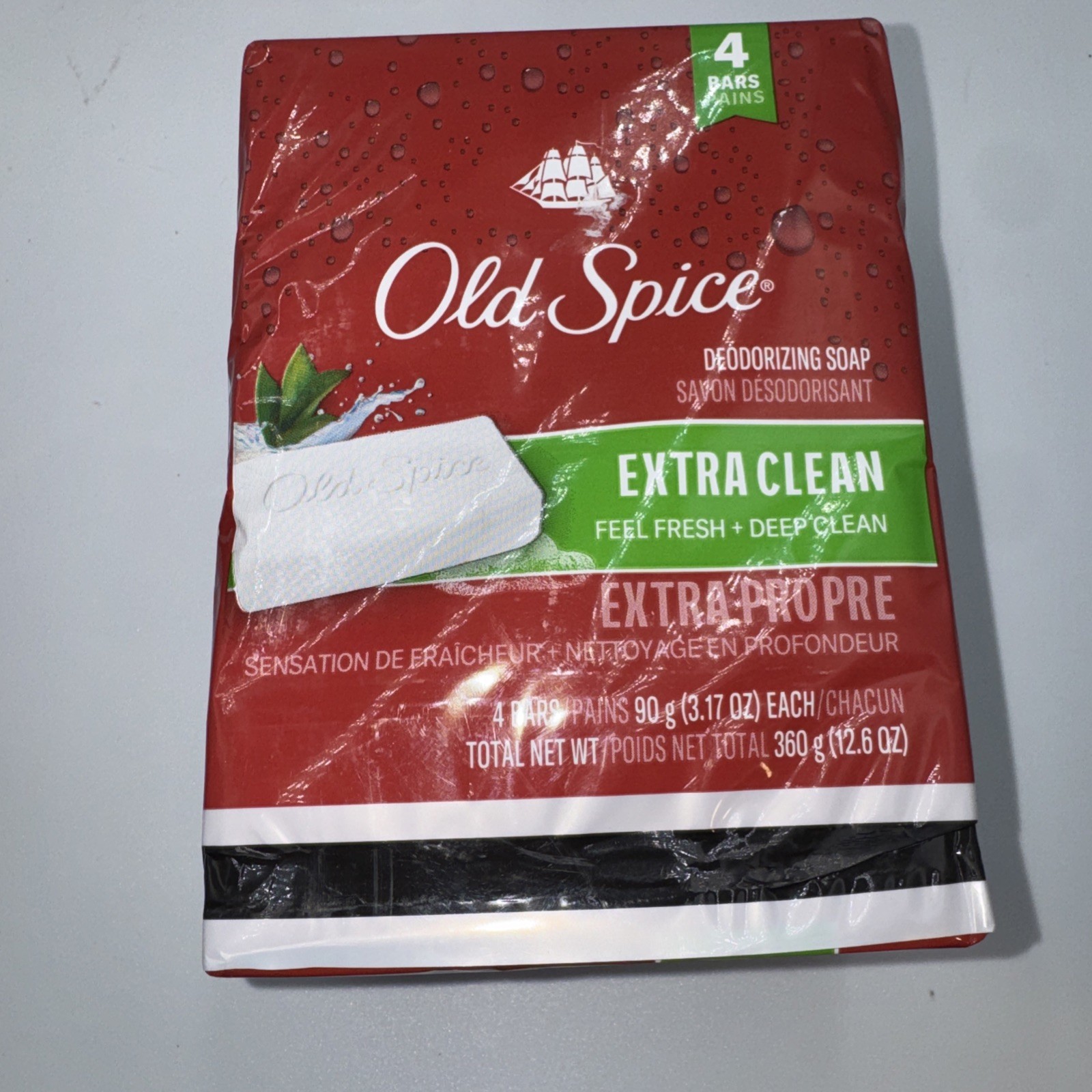 Lot Of 3 Packs OLD SPICE Deodorizing Bar Soap Extra Clean Fresh 3.17 oz. 12 Bars