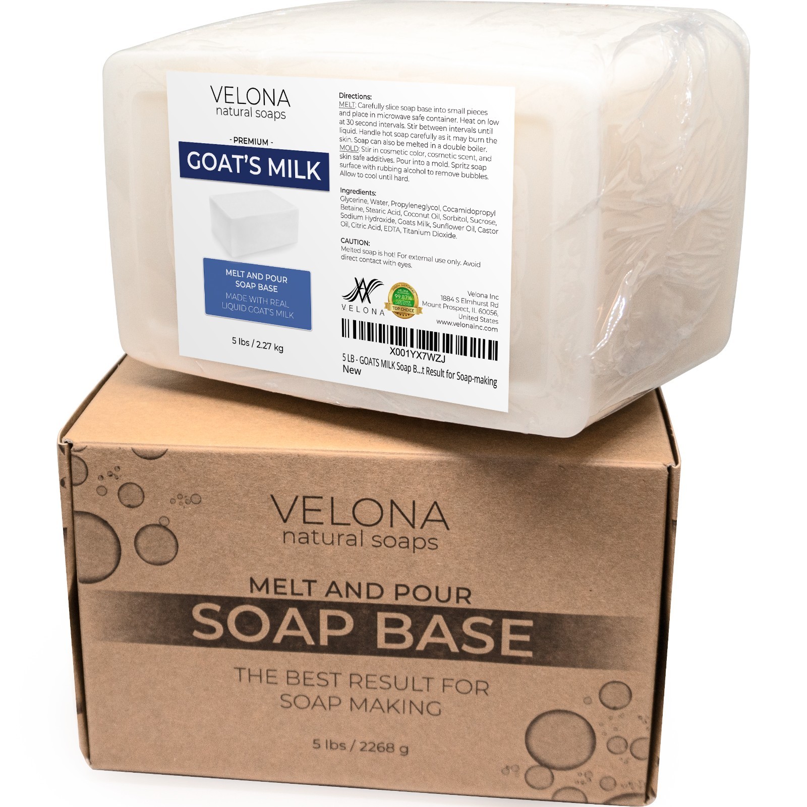 2,5,10,25 LB – GOATS MILK Soap Base by Velona | SLS/SLES free | Melt and Pour