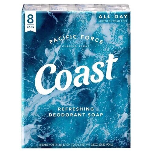 Coast Classic Scent Refreshing Deodorant Soap 8-4 oz Bars