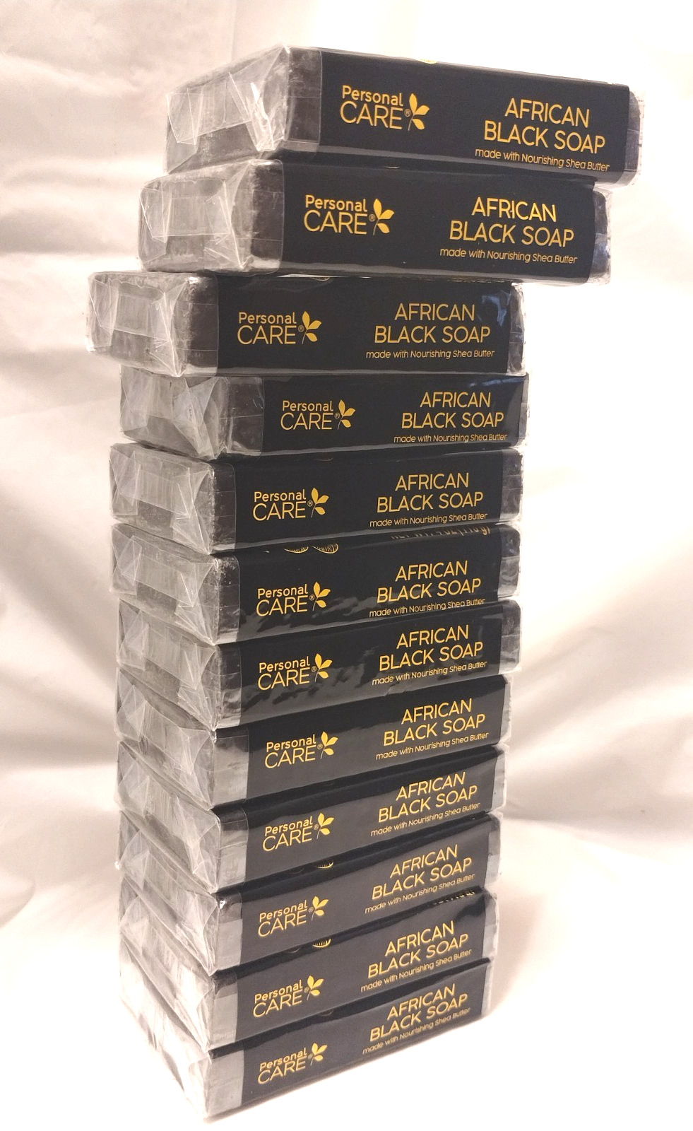 Lot of (12) Personal Care African Black Soap with Shea Butter Moisturizure