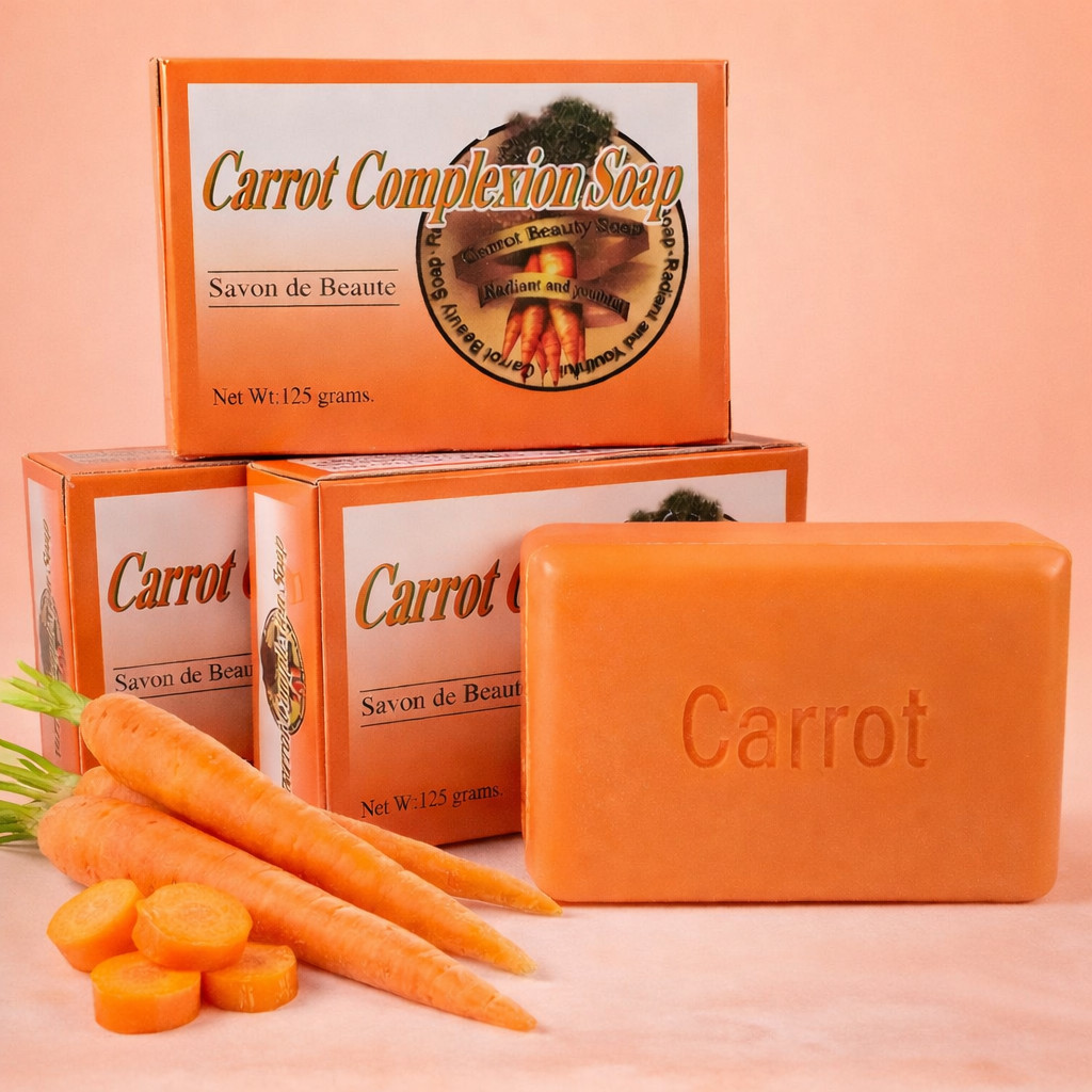 Carrot Complexion Soap 3 Bars Skin Brightening Cleansing Soap Savon de Beaute