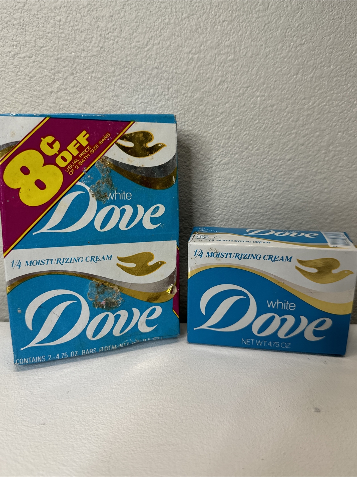 3 Vintage Dove Beauty Soap Bath Bars White 1/4 Moisturizing Cream 4.75 oz Prop