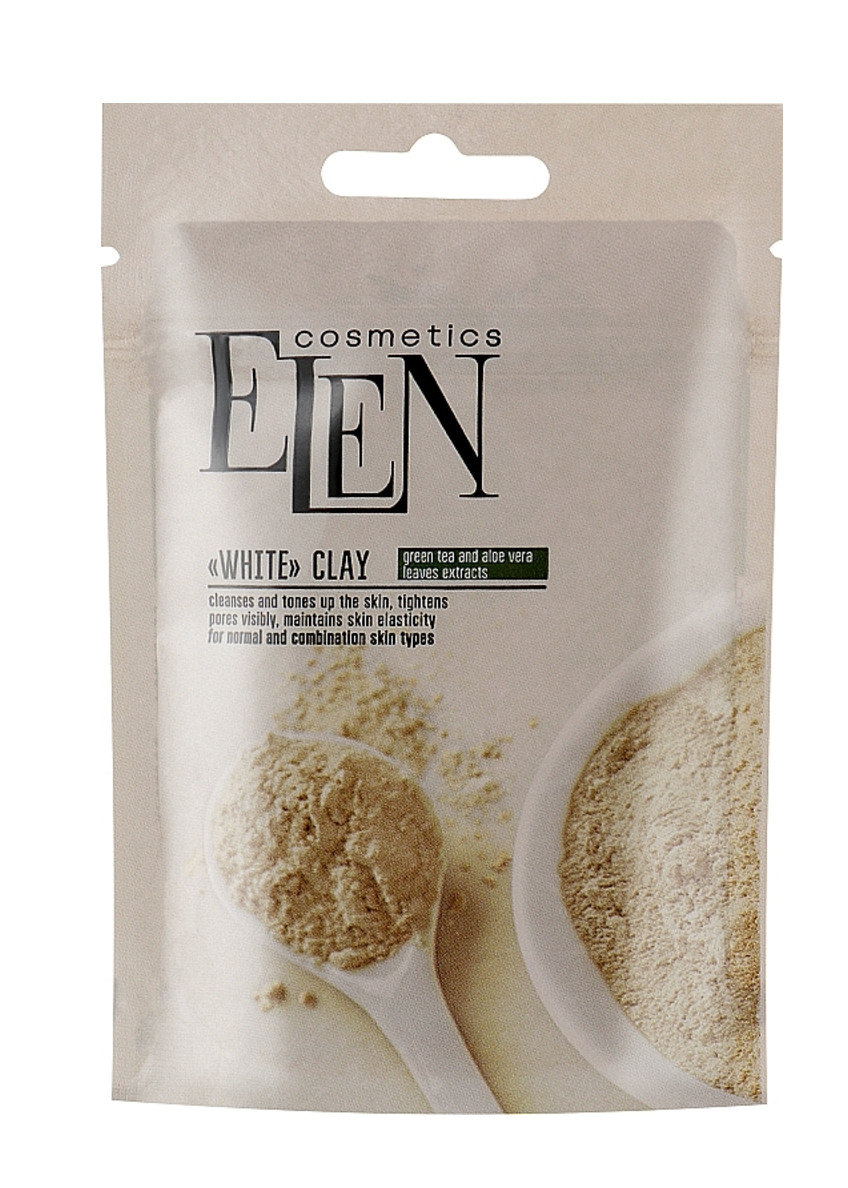 Natural Cosmetic White clay with green tea extract and aloe vera 120g